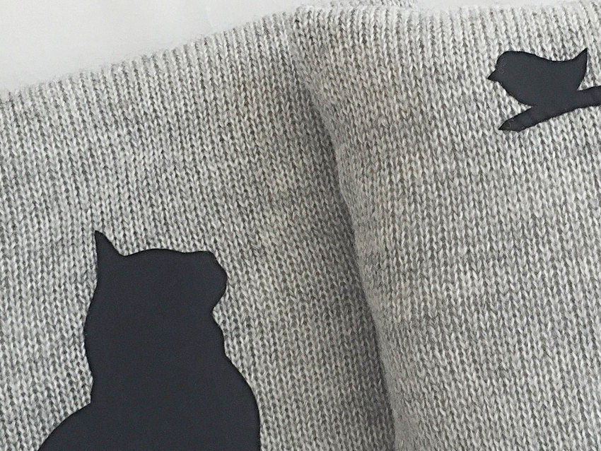 Pillow Covers / Cat & Bird / Set of 2