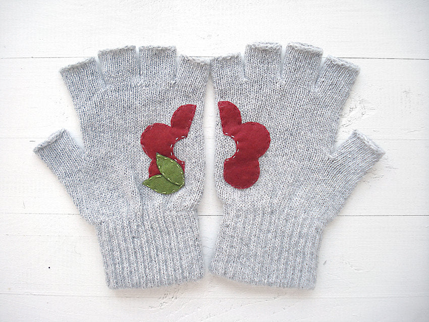 Flower Gloves / Grey