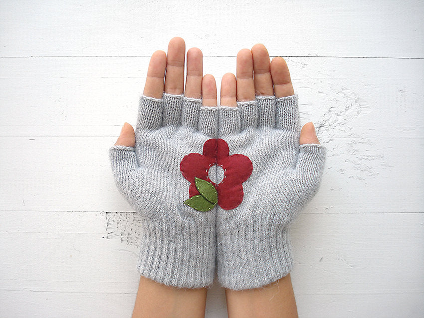 Flower Gloves / Grey