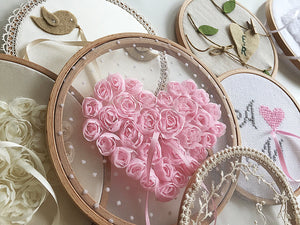 Ring Bearer Pillow / Hoop / Pink Heart