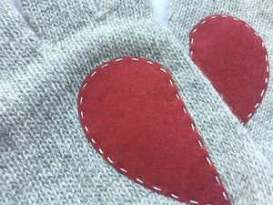 Heart Gloves / Gray